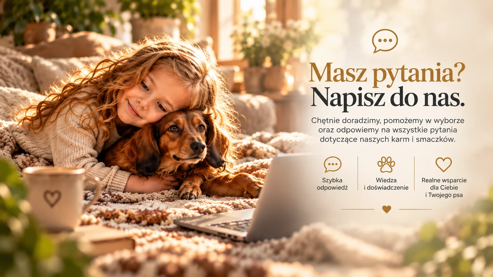 Masz pytania? Napisz do nas. Szybka odpowiedź, wiedza i doświadczenie, realne wsparcie dla Ciebie i Twojego psa.